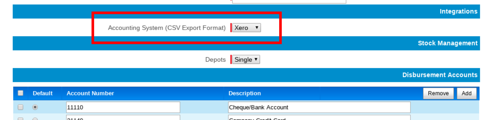Select Xero Export Format